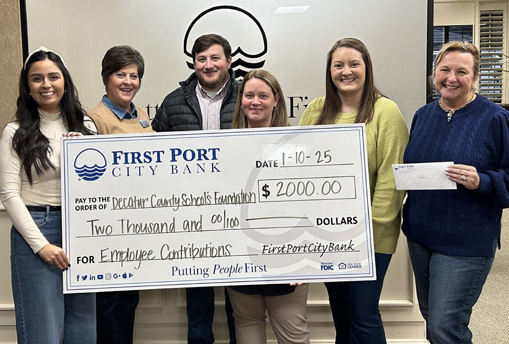 decatur school district donation check presentation